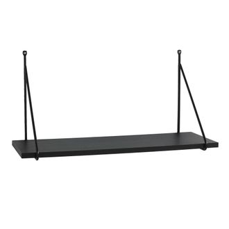 Oresteluchetta Estante de pared efecto madera negro cm. Al.30 x l.60 x p.22