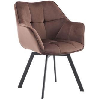Clp Silla de comedor de terciopelo Jordi Marrón