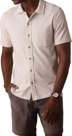 The Normal Brand Active Puremeso Weekend Button Down Shirt In Stone