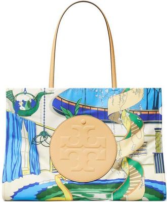 Tory Burch Small Ella Print Tote in The Pool Blue at Nordstrom