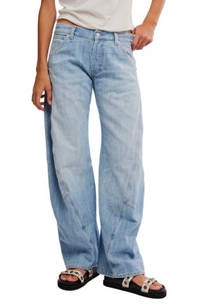 Free People Highland Low Rise Barrel Jeans in Art School at Nordstrom, Size 30