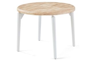 Mathi Design Mesa de comedor redonda extensible en madera y acero D100 cm