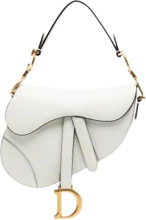 Dior Pre-owned Saddle Bag - Dames - Vintage Schoudertas - Wit - ONE Size - Leer - Vintage