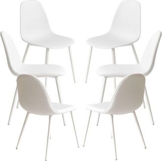 Regalos Miguel Packs Sillas Comedor - Pack 6 Sillas White Teok Polipiel - Blanco