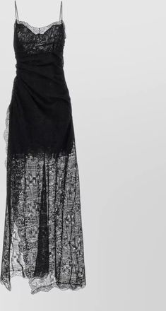 Ermanno Scervino lace draped sleeveless maxi dress