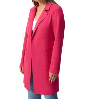 Joseph Ribkoff Scuba Suede Straight Jacket In Geranium