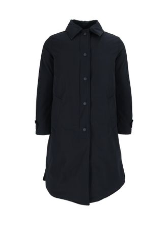 Aspesi Black Mid-Length Flared Coat
