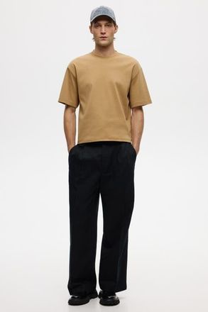 H&M Loose-fit linen-blend pants in Black at Nordstrom, Size X-Small
