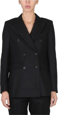 Remain Katalin Double-Breasted Blazer - Dames - Blazers - Zwart - M - Wol - Jassen