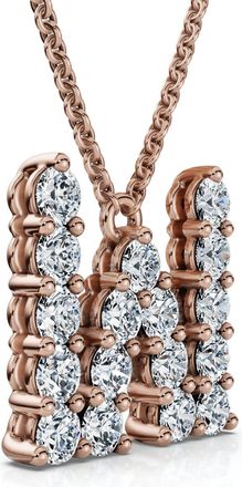 Pompeii3 1Ct Diamond Initial W Pendant 14k Gold 18 Necklace Lab Grown 5/8 Tall