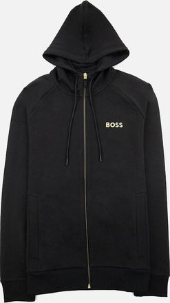 HUGO BOSS Mens Hugo Boss Saggy 1 Embroidered Logo Zip Up Hoodie Black 001 - Size: 38