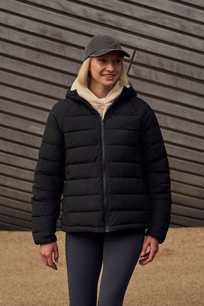 Mountain Warehouse Light Cloud Cosi Womens Padded Jacket with Zipped Pockets Water Resistant Coat Black - Size 16 UK