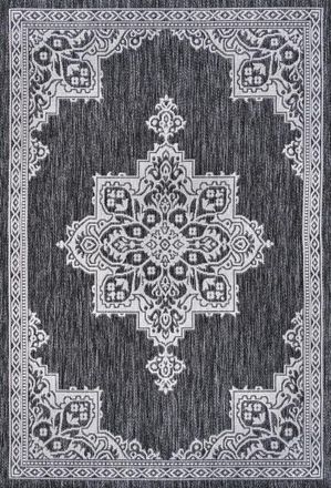Jonathan Y Designs Arden Vintage Casual Medallion Indoor/Outdoor Area Rug in Dark Gray/cream at Nordstrom, Size 8Ft 0In X 10Ft 0In
