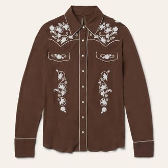 Stetson Womens Classic Western Snap Shirt In Brown