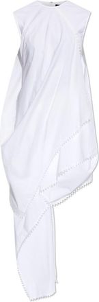 Jacquemus White Solid Round Neck Maxi Dress