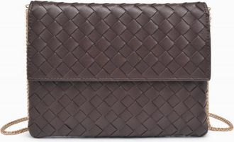 Urban Expression Womens Woven Clutch Crossbody Bag In Espresso