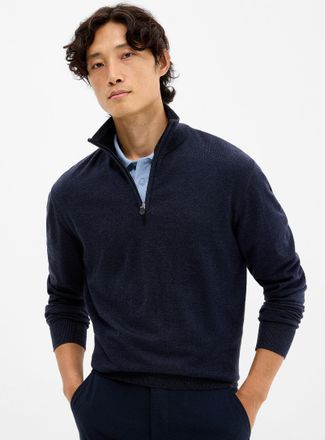 Projek Raw Mens Zip-neck supple knit sweater