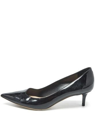 Dior pointed-toe leather pumps - women - Patent Calf Leather/Calf Leather/Calf Leather - 39.5 - Black