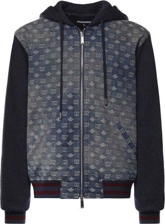 Dsquared2 D2 Monogram Wool Zip-Up Cardigan