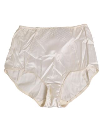 Dolce & Gabbana Womens Off White Silk High Waist Girdle Panty Underwear Clothing