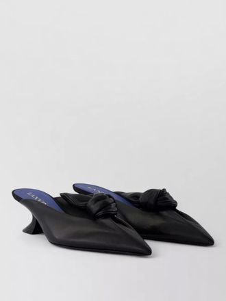 Lanvin bow kitten heel leather mules