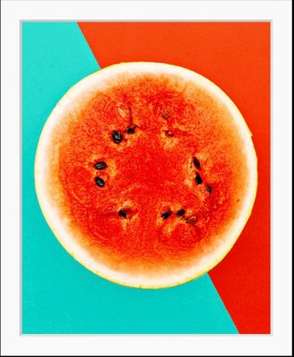 Queence Bild »Nils« Essen Figuren Kunst Lebensmittel Obst Obst Bilder 1 Stk. tlg. HD Premium Poster-Druck inkl. Holzrahmen