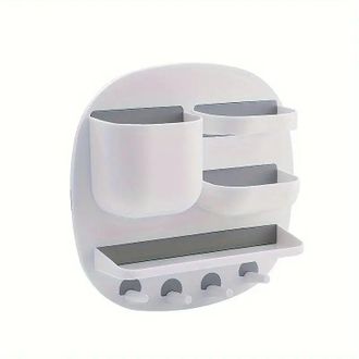 OEM Estanter&iacute;a Pr&aacute;ctica Para El Ba&ntilde;o, Estante De Pared Sin Taladrar, Llavero Con M&uacute;ltiples Compartimentos, Accesorios De Ba&ntilde;o - Crezuo