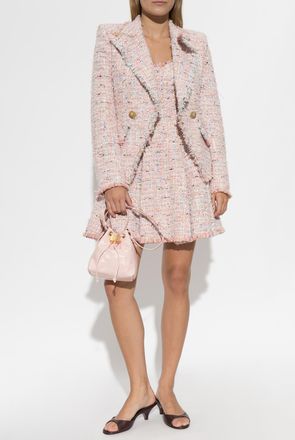 Balmain Tweed Blazer With Lurex Thread, Womens, Pink