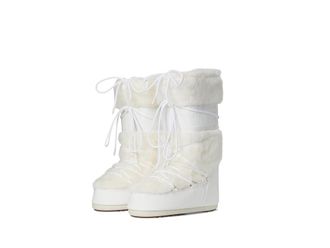 Moon Boot Icon Faux Fur Womens Cold Weather Boots White : 35/38 (US Womens 4.5-7) B - Medium, Synthetic