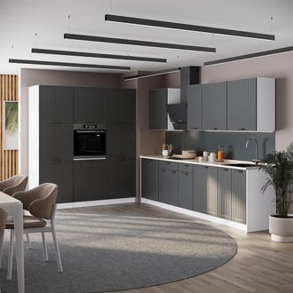 Vicco Mueble De Cocina Fame-line, Gris Oscuro/blanco, 460 Cm, Et Antracita, Vicco