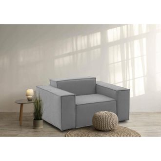 Talamo Italia Sill&oacute;n Cristiana, Sill&oacute;n, 100% Made In Italy, Sill&oacute;n Relax En Tela Tapizada, 160x95h70cm, Gris, Con Embalaje Reforzado - Talamo Italia