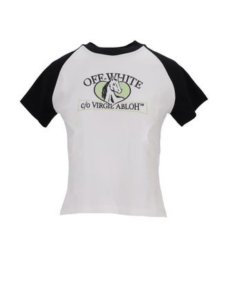 Off-white Horse Billboard Ragl Fit Tee White - Bla
