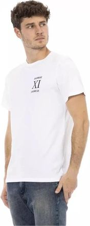 Dirk Bikkembergs Tops, Heren, Wit, L, Katoen, Wit Front Print T-Shirt Zwemkleding