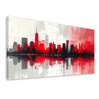 Feeby Impresi&oacute;n De Imagen, Edificios Rojos De La Ciudad Imitaci&oacute;n Pintura, 120x60