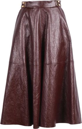 Elisabetta Franchi Gonna svasata con inserti - Rosso