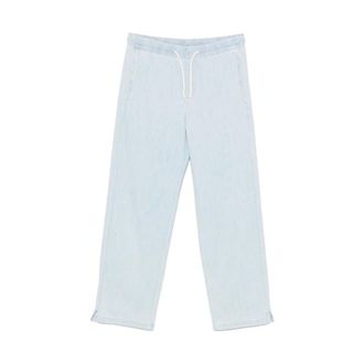 A.P.C. Light Blue Drawstring Waistband Trousers - male - A.P.C. - Straight Trousers - Blue - M - Trousers
