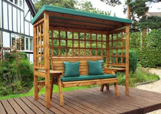 Charles Taylor Trading Wentworth Three Seater Arbour Green in Brown