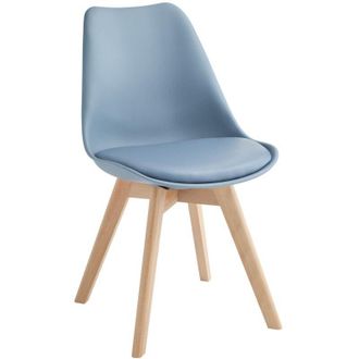 Stones Carlotta - Sedia in polipropilene ecopelle blu 4 pz