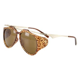 Saint Laurent Sunglasses, unisex, Brown, ONE SIZE, Animal Print Sunglasses Amelia Brown