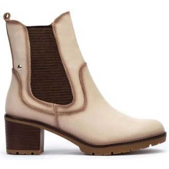 Pikolinos Schoenen, Dames, Wit, 40 EU, Leer, Off White Enkellaarzen voor Dames