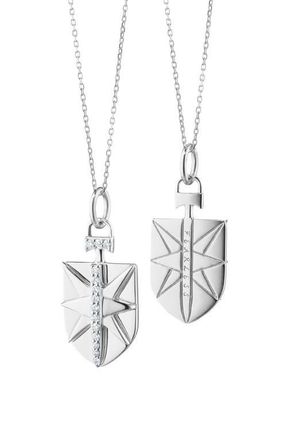 Monica Rich Kosann Mini Fearless Sterling Silver Pendant Necklace at Nordstrom, Size 18