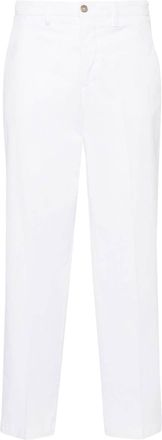 BRIGLIA 1949 cotton tapered-leg trousers - women - Spandex/Elastane/Cotton/Cotton - 48 - White