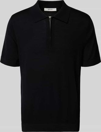 Selected Regular Fit Poloshirt aus reiner Wolle Modell TRAY in Black, Gr&ouml;&szlig;e XXL