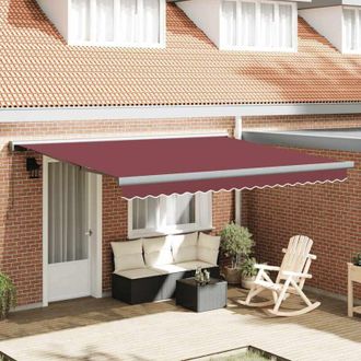 vidaXL Toldo Retr&aacute;ctil Manual Burdeos 400x300 Cm Vidaxl