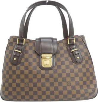 Louis Vuitton Pre-owned Damier Ebene Coated Canvas Tote Bag - Dames - Vintage Handtas - Bruin - ONE Size - Leer - Vintage