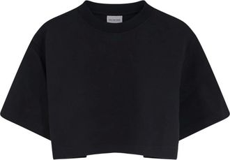 Balenciaga Sweatshirts, female, Black, Size: M Cropped T-Shirt