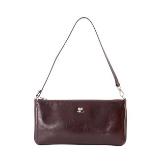 Courr&egrave;ges Zipped Pouch Naplack - female - Courr&egrave;ges - Shoulder Bags - Brown - ONE SIZE - Bags