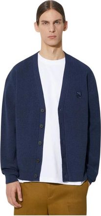 Maison Kitsun&eacute; Cardigans - Heren - Vesten - Blauw - XL - Truien & Vesten