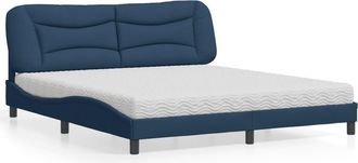 vidaXL Vidaxl - Cama Con Colch&oacute;n De Tela Azul 180x200 Cm