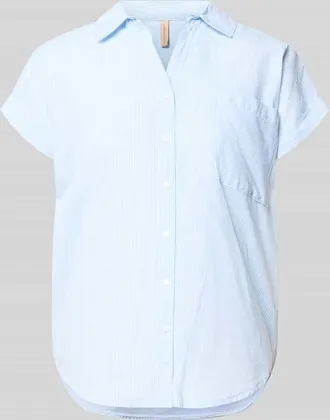 Soyaconcept Regular Fit Bluse mit Brusttasche Modell DINAH in Hellblau, Gr&ouml;&szlig;e XXL